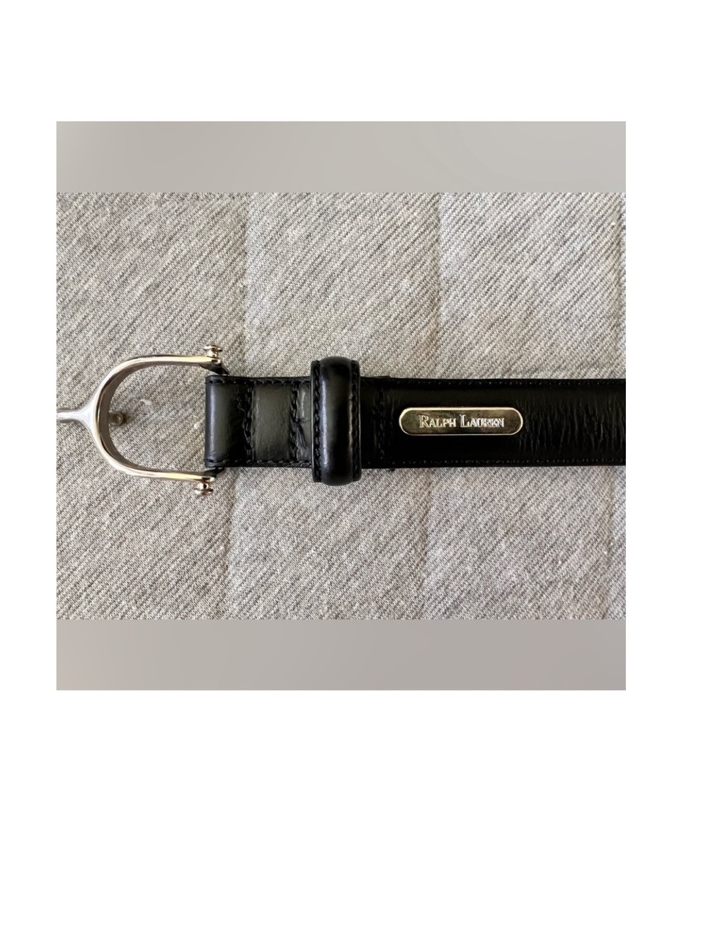 RALPH LAUREN Large 31-38” Waist Equestrian Horsebit Black Leather Belt Vintage